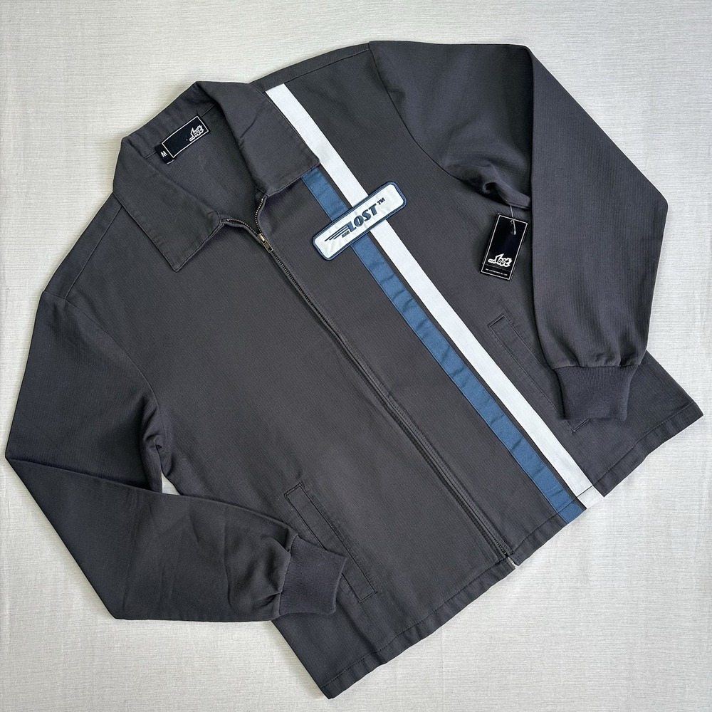 NWT Vtg Y2K Lost Skateboarding Zip Mechanic Racing Jacket Eisenhower Men Medium